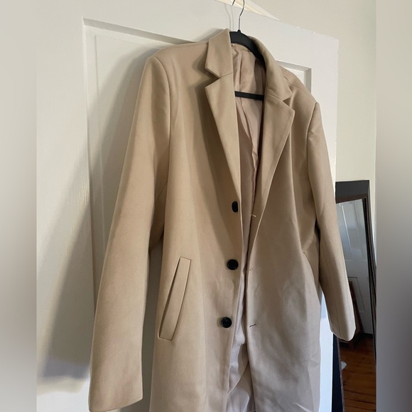 Men’s Peacoat, Tan, Extra Large, New - Picture 2 of 4